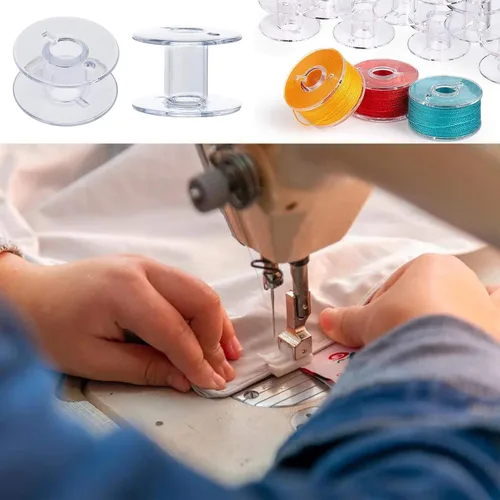 Vista 4 de Paquete de 100 bobinas para máquina de coser Brother Bobinas de plástico, bobinas SA156 para máquina de coser