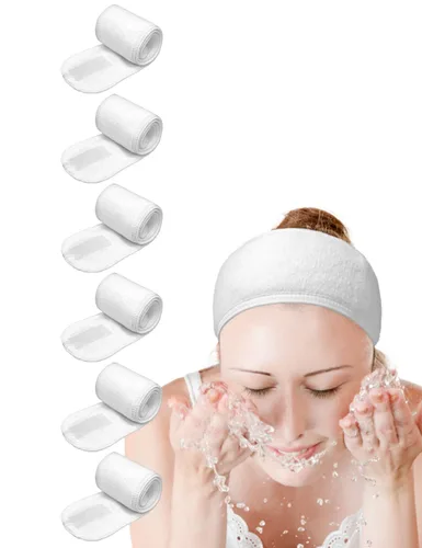 Vista 9 de EUICAE Diadema de spa, paquete de 5 toallas negras para la cabeza, antideslizantes, elásticas, lavables para maquillaje, lavado facial, tratamiento