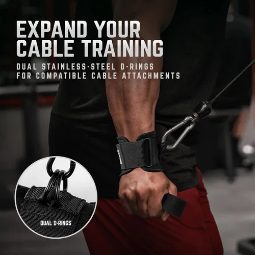Vista 4 de GOUNOD Lifting Wrist Straps with D Ring for Weightlifting & Gym
