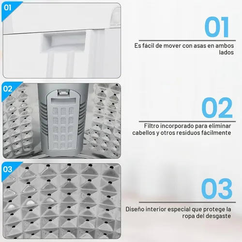 Vista 8 de NICTEMAW - Lavadora portátil de 2.4 pies cúbicos con capacidad de 17.8 libras, lavadora completamente automática con 10 programas y 8 niveles