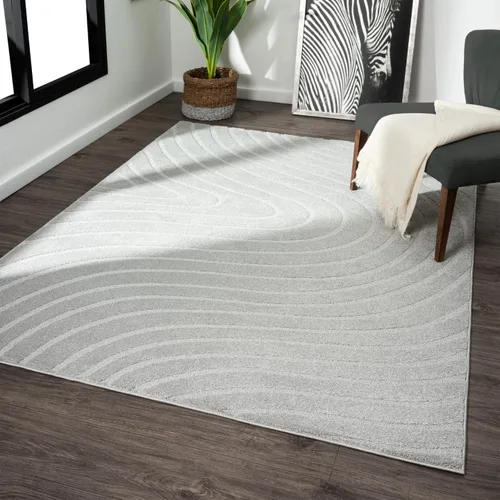 Vista 20 de LUXE WEAVERS Alfombra de Área Moderna Geométrica de Ondas Beige 2x3