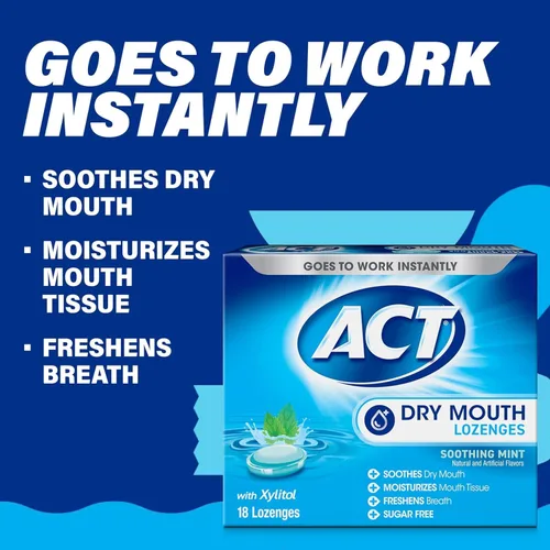 Vista 2 de Chattem ACT Dry Mouth - Pastillas calmantes de menta, 18 unidades (paquete de 2)