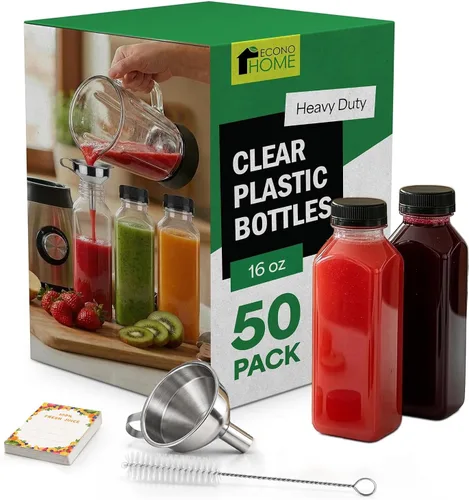 Vista 30 de EconoHome 16oz, paquete de 100 botellas de jugo sin BPA, a prueba de fugas