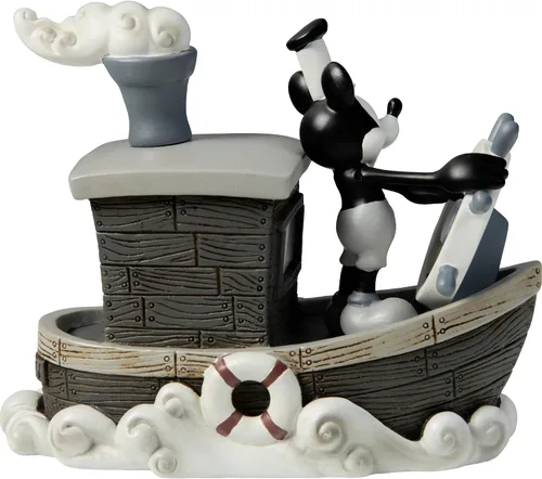 Vista 5 de Precious Moments Colección Disney Showcase: "Calendario infinito de Mickey Mouse" - Figura de resina de estilo vintage, artículo #144707