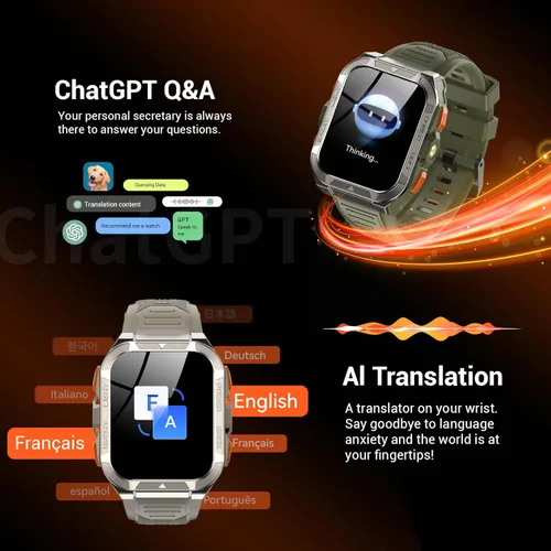 Vista 9 de Military Smart Watches for Men (Answer/Make Calls),1.91"Fitness Smart Watch for Android and iPhone, GPS Fitness Trackers Watch with Flashlight/Heart