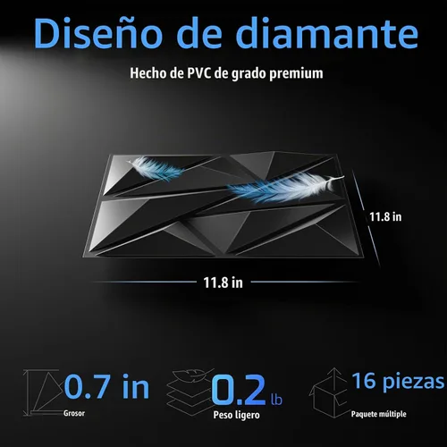 Vista 3 de Paquete de 16 Paneles de Pared 3D para Decoración de Pared Interior, 11.8'' x 11.8'' Paneles de Pared Decorativos, Paneles de Pared de Acento