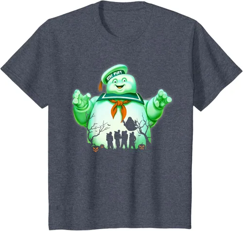 Vista 10 de Ghostbusters Marshmallow Man Group Shot Silhouette Camiseta Negro