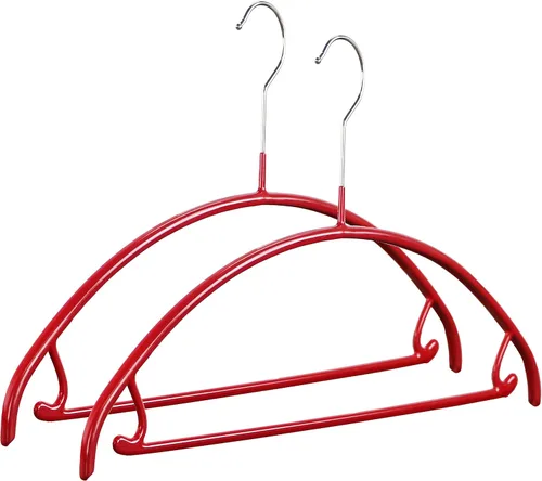 Vista 16 de MAWA Reston Lloyd Euro Series - Percha antideslizante con barra y ganchos para pantalones y faldas, estilo 42/U, juego de 2, color negro