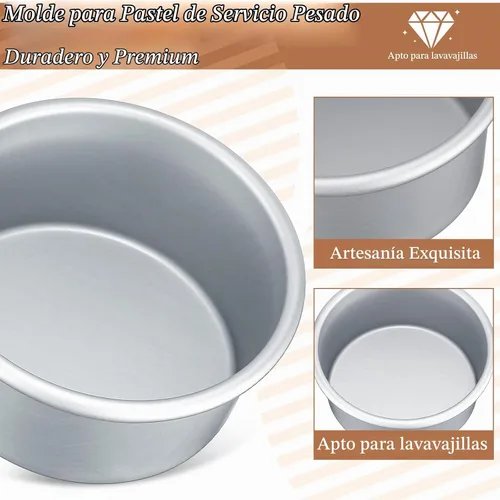 Vista 3 de Gerrii 18 moldes para pasteles de 4 pulgadas, antiadherentes, de aluminio, pequeños moldes redondos para hornear pasteles, para queso, pizza