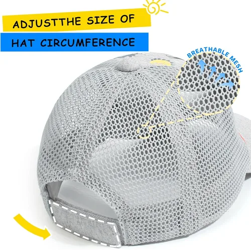 Vista 4 de Gorro de béisbol para niños pequeños, gorro de sol, estampado de dinosaurio, para niños y niñas, de 0 a 8 años