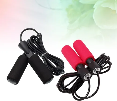 Vista 7 de ABOOFAN 2PCS Ball Bearing Jump Rope for Fitness Speed Skipping Thickened PVC Cord Ergonomic Non-slip Handles Scuff-resistant Rope for Women Men