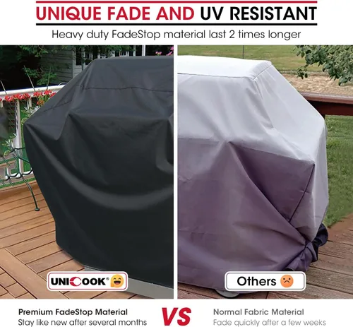 Vista 3 de Unicook Cubierta de parrilla de gas impermeable resistente al agua, cubierta de barbacoa de 65 pulgadas, material especial resistente a
