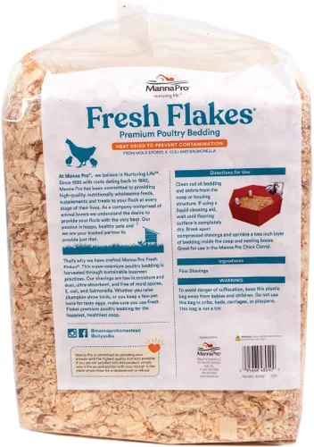 Vista 2 de Manna Pro Fresh Flakes - Ropa de cama para gallinero, 4 pies cúbicos