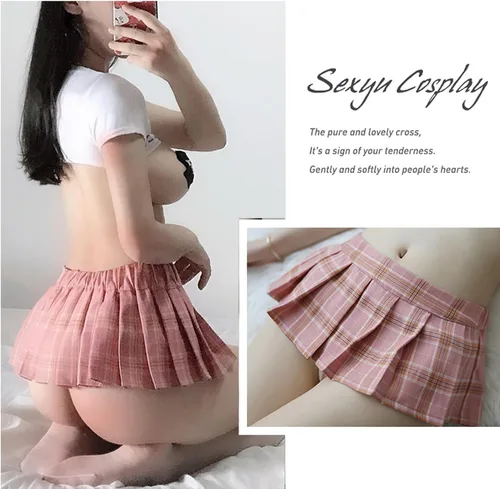Vista 7 de YOMORIO Lencería japonesa sexy, ropa interior traviesa, disfraces de anime y cosplay (blanco 3)