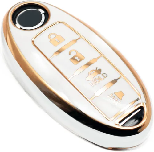 Vista 7 de FEYOUN - Funda de poliuretano termoplástico con 4 botones inteligentes para la llave a control remoto del automóvil; funda compatible