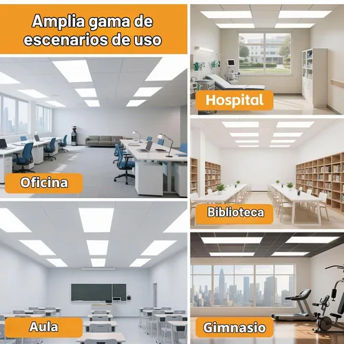 Vista 7 de OKQ - Lámpara LED de panel plano de 2 x 4 pulgadas, 5 CCT 3000K-6500K ajustables y 5 vatios seleccionables, 0-10 V regulable, luz de techo LED