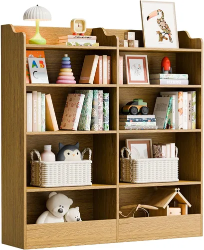 Vista 10 de Cozy Castle Organizador de almacenamiento de juguetes, estantería para niños de 5 niveles, estantería de 10 cubos para niños pequeños, armario