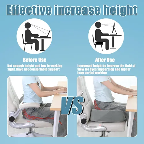 Vista 5 de HOMBYS Cojines de asiento extra gruesos para silla de oficina, asiento elevado para automóvil, cojín de espuma viscoelástica para automóvil, cojines