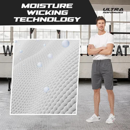 Vista 4 de Ultra Performance Paquete de 5 pantalones cortos para hombre, pantalones cortos atléticos de gimnasio, pantalones cortos de baloncesto para hombres