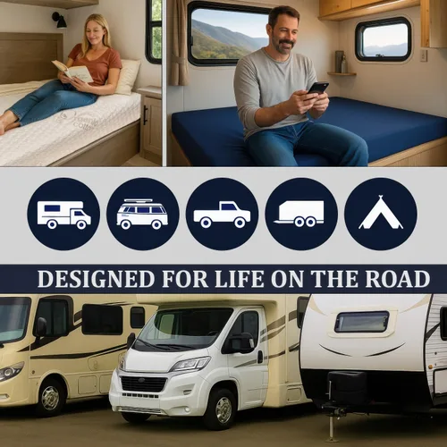 Vista 9 de Foamma Colchón de espuma viscoelástica de gel de 4 x 30 x 72 pulgadas para caravana con funda de algodón orgánico resistente al agua, base de espuma