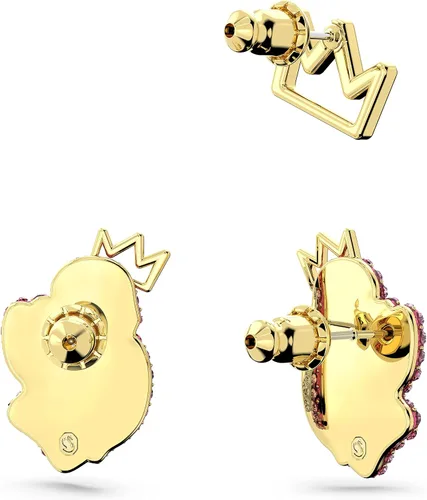 Vista 4 de SWAROVSKI Pop Swan Pierced Stud Earrings with Swarovski Swan Motif, Pink and Clear Crystals