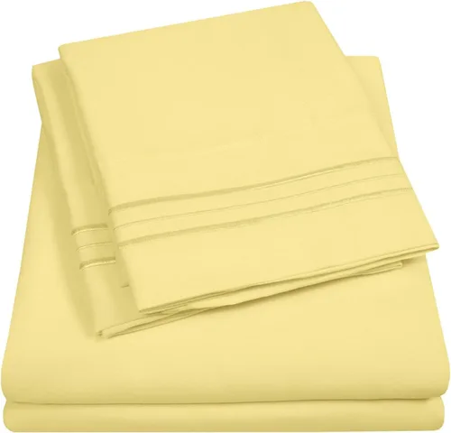Vista 49 de Juego de sábanas extrasuaves de tamaño individual, ropa de cama transpirable y lujosa con correas elásticas integradas para las esquinas, colección