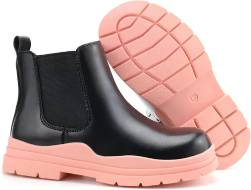 Vista 7 de brooman Botas Chelsea para niños y niñas, botines con cremallera