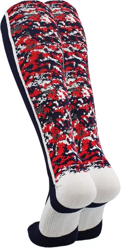 Vista 2 de TCK Calcetines de béisbol para jóvenes, niños u hombres, con diseño de camuflaje digital y longitud hasta por encima de la pantorrilla