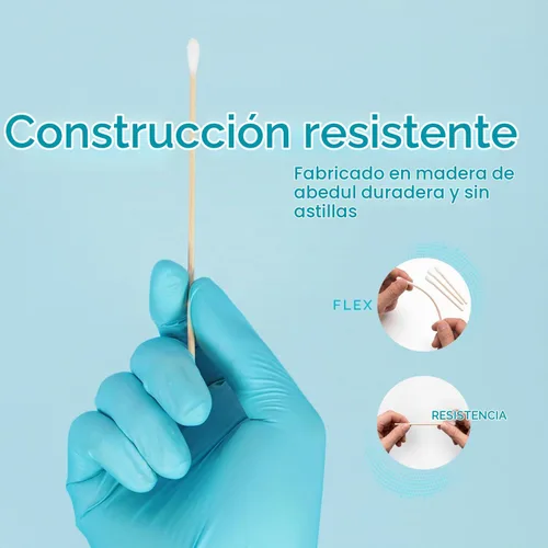 Vista 5 de Dynarex Aplicadores de madera con punta de algodón, 6 pulgadas, estériles, hisopos médicos para el cuidado de heridas, limpieza, manualidades, 10