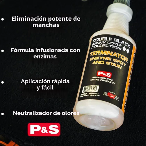 Vista 2 de P&S Professional Detail Products - Terminator Enzyme Spot and Stain Remover - Perfecto para desodorizar, eliminar suciedad incrustada, grasa