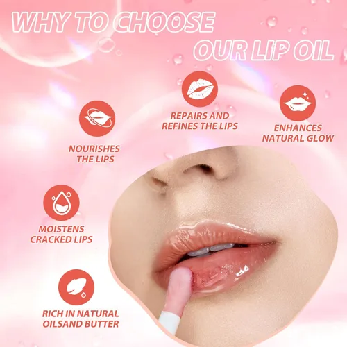 Vista 4 de LANGMANNI Aceite de labios (fresa+coco)+6 lápices labiales mate con 6 delineadores de labios Set de maquillaje duradero