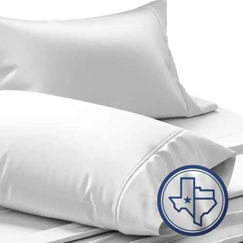 Vista 10 de TEXAS LINEN CO. Juego de 4 fundas de almohada de algodón egipcio premium tamaño estándar/queen - Fundas de almohada de lujo de algodón de alto Gris