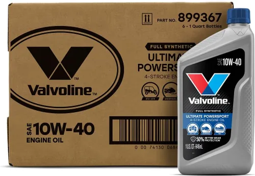 Vista 9 de Valvoline Aceite de motor sintético completo Powersport de 4 tiempos, 1 cuarto de galón