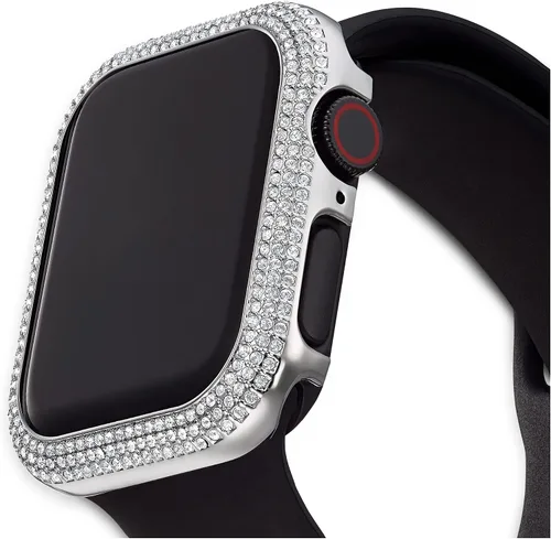 Vista 5 de Funda para Smartwatch Swarovski Sparkling compatible con Apple Watch Series 4 y 5, 40mm, tono plateado