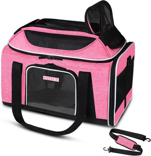 Vista 26 de Petskd Transportador de mascotas extensible superior de 17 x 11 x 9.5 pulgadas, aprobado por aerolíneas de Alaska, transportador de lados suaves