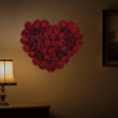 Vista 8 de IPOPU 25 cabezas de rosas artificiales, 25 cabezas de flores de seda secas a granel, flores de seda burdeos para ramo artificial, cabezas de flores