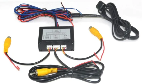 Vista 3 de Caja de control del coche 2 cámaras cámara de estacionamiento video canal convertidor automático interruptor delantero/vista lateral/retrovisor