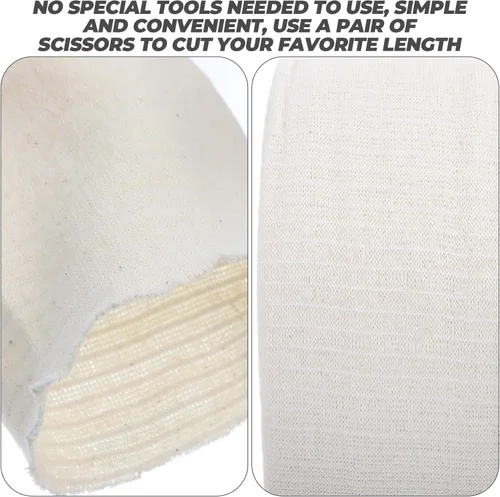 Vista 2 de 1 rollo de algodón elástico para vendaje tubular de brazo para vestir y acolchado, algodón transpirable y cómodo para esguinces y lesiones