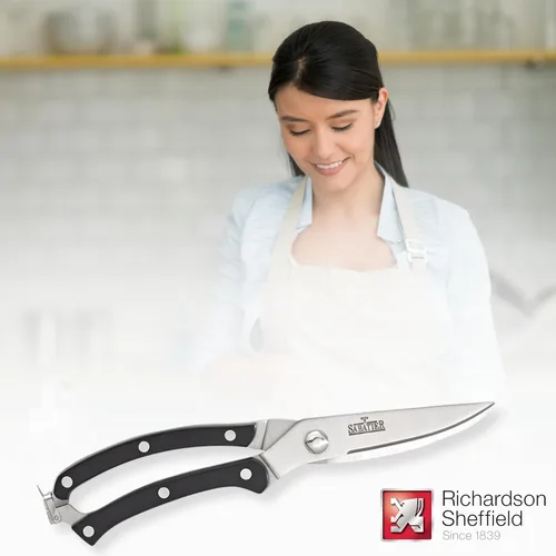 Vista 5 de RICHARDSON SHEFFIELD V Sabatier - Tijeras de cocina, 3.3 x 1.0 x 14.8 in, color negro