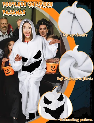 Vista 2 de Shinymoon Disfraz de calabaza para adulto, disfraz de calabaza de Halloween, pijamas de calabaza para hombre y mujer, disfraz de calabaza Jack O