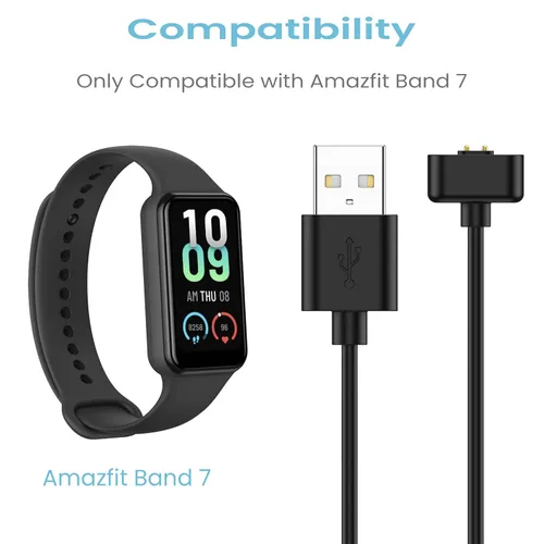 Vista 2 de Wanme Paquete de 2 cables de carga magnéticos de repuesto para Amazfit Band 7 (USB C + USB A)