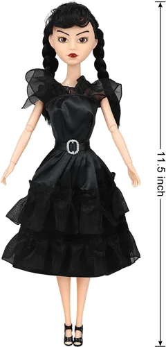 Vista 2 de Muñecas de moda de 11.5 pulgadas, vestido negro, muñecas de Navidad de Halloween, cumpleaños para fanáticos