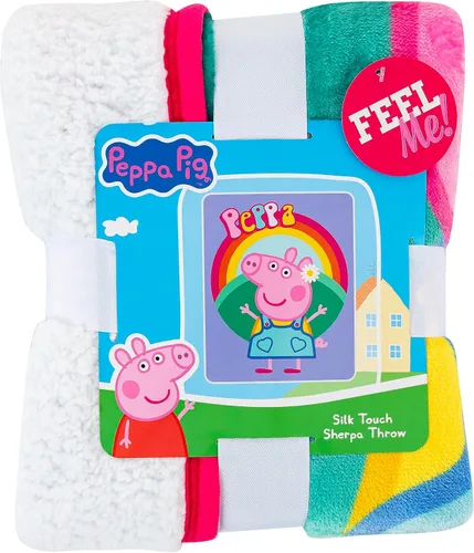 Vista 4 de Northwest Peppa Pig - Manta Sherpa de seda táctil, 40 x 50 pulgadas, Flower Power