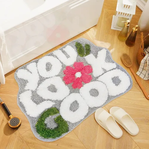 Vista 8 de Get Naked - Alfombra de baño negra – Divertida alfombra de baño antideslizante de felpa, 20 x 40 pulgadas, microfibra absorbente de secado rápido