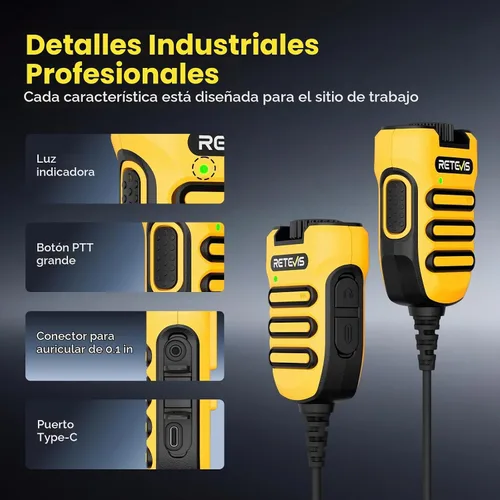 Vista 17 de Retevis RB48 Walkie Talkies avanzados de triple prueba con micrófono de hombro, MIL-STD 810H, VOX, recordatorio de vibración, PTT dual, SOS, NOAA