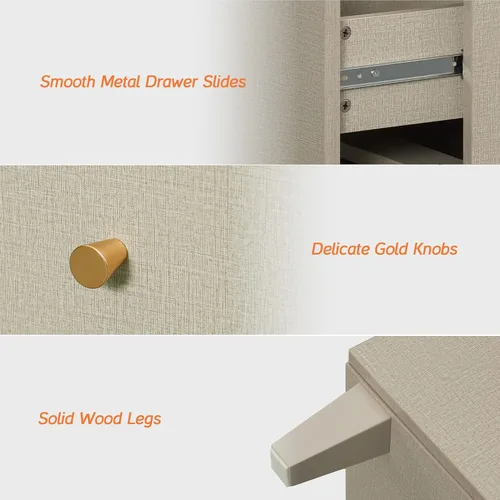 Vista 6 de WAMPAT Mesa auxiliar con 1 cajón y puerta, moderna mesa auxiliar grande para sofá, mesita de noche alta de madera con estante de almacenamiento