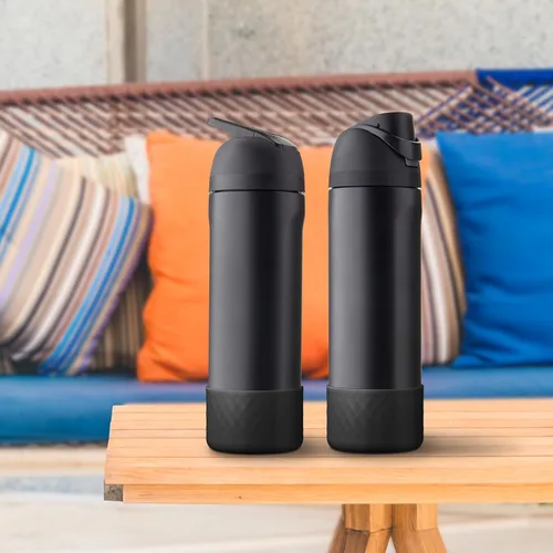 Vista 5 de Airboat 2 botas de silicona para botella de agua Owala de 24 onzas, funda protectora antideslizante para botellas de acero inoxidable, aptas