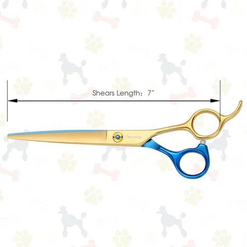 Vista 3 de Tijeras de aseo para perros y gatos, tijeras para mascotas para abrigos gruesos y cabello enmarañado, tijeras de acero inoxidable curvadas más
