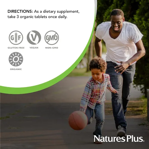 Vista 6 de Nature 's Plus – Fuente de la vida Jardín Orgánico de los hombres Multi, 90 Vegan tabletas