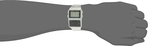 Vista 6 de Casio reloj de plata tono 25 con banco de datos con calculadora de memoria para hombre